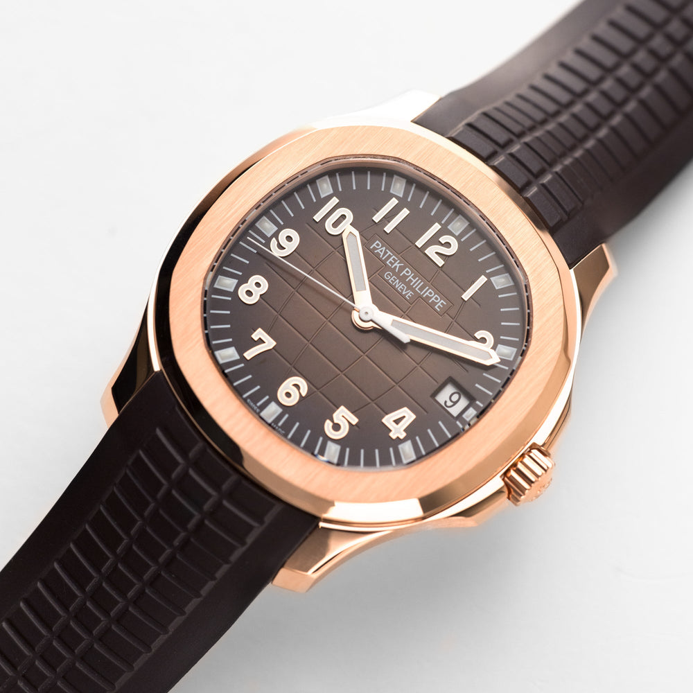 Patek Philippe Aquanaut 5167R, Rose Gold, Brown Dial & Onaro